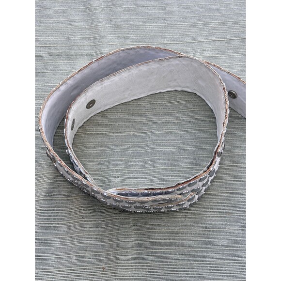 Sheila Kaufman, White, Leather, Crystal and Stud embellished Wide Belt, 1980s main image 5